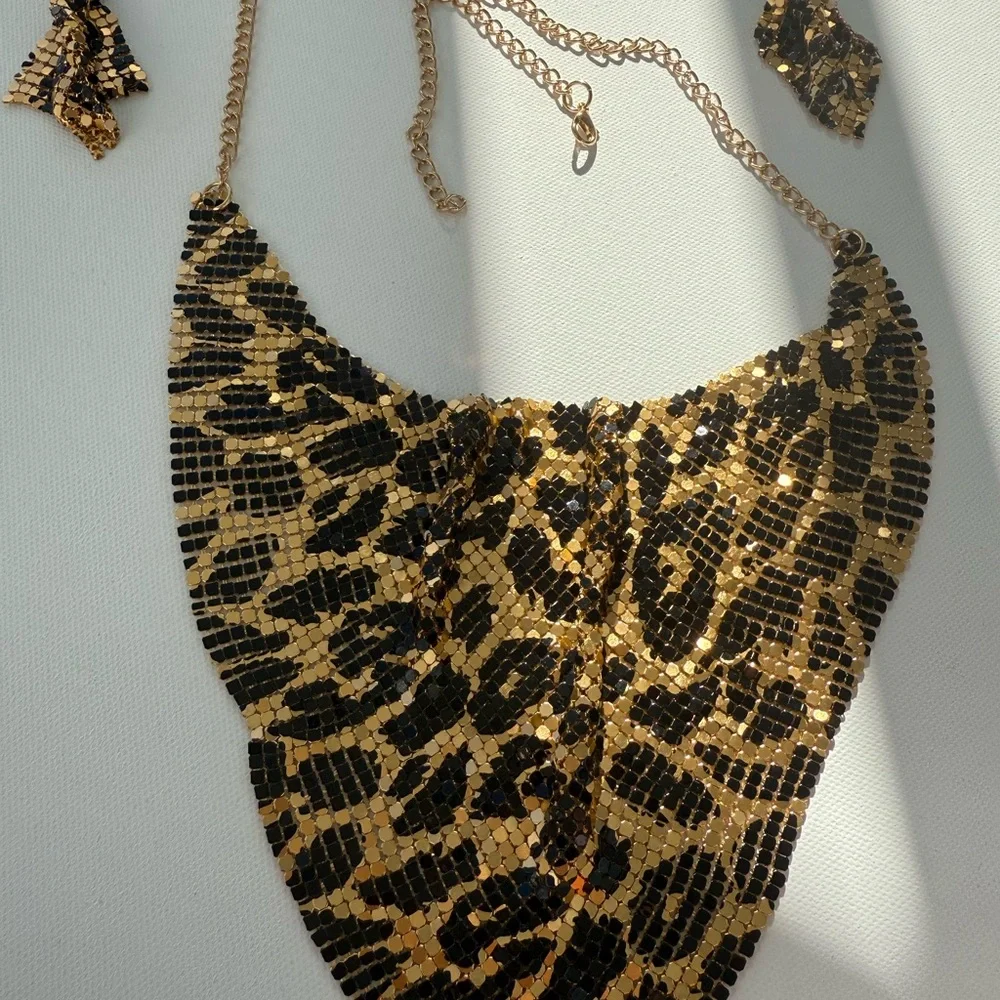 Necklace and dangle earrings Leopard Set NEW! - Picture 6 of 10